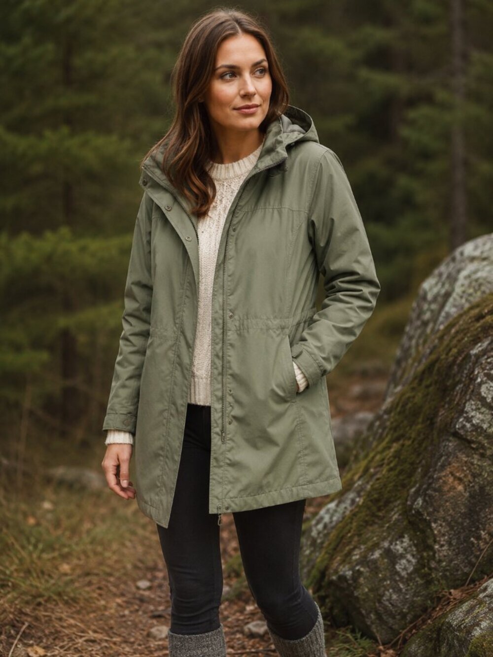 Gorpcore Woods Hooded Rain Jacket Windbreaker Olive Green M - Picture 16 of 16